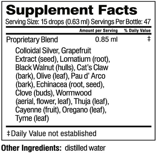 Body-Guard Supplement Facts Label