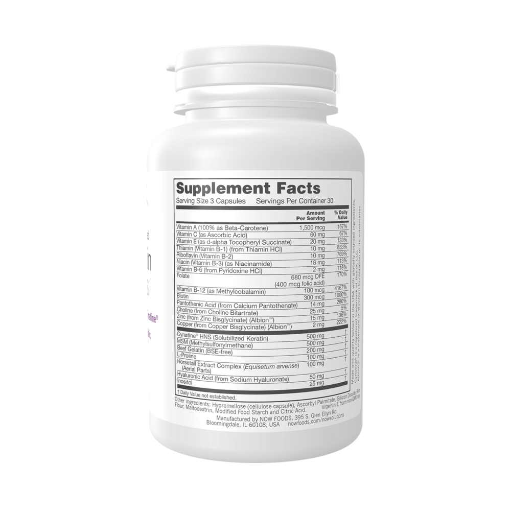 BACKORDER ONLY - Hair Skin and Nails Supplement Facts Label