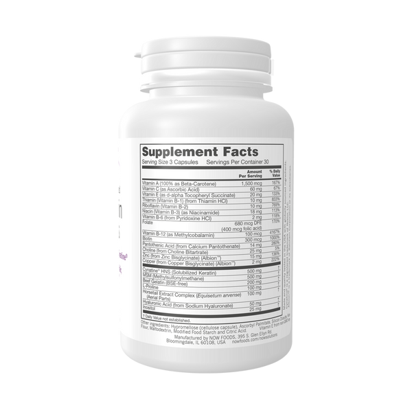 BACKORDER ONLY - Hair Skin and Nails Supplement Facts Label