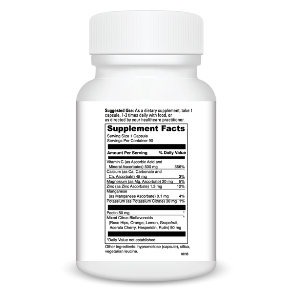 DaVinci Poten C 500 Supplement Facts Label