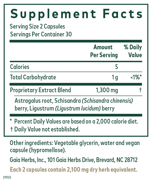 3-in-1 Immune Formula Supplement Facts Label
