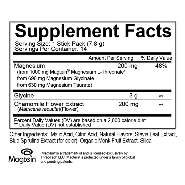 Magtech Sleep Supplement Facts Label