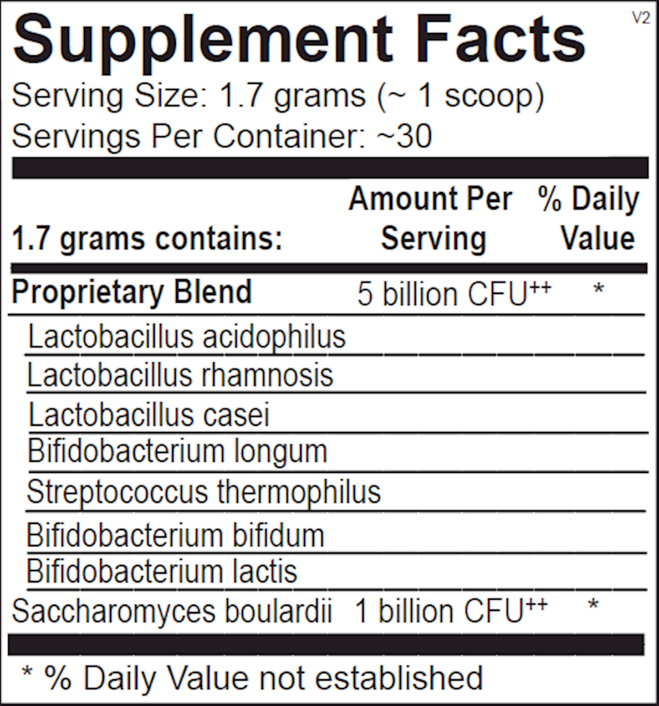 FloraBoost Supplement Facts Label