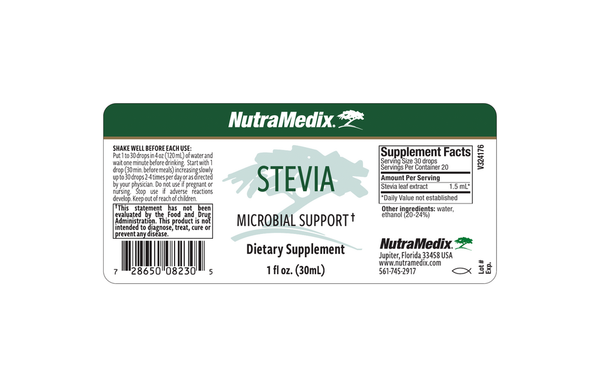 Stevia Supplement Facts Label