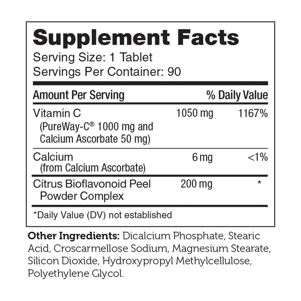 PureWay-C Supplement Facts Label