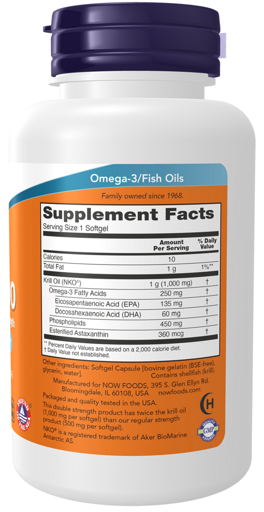 Neptune Krill 1000 mg Supplement Facts Label