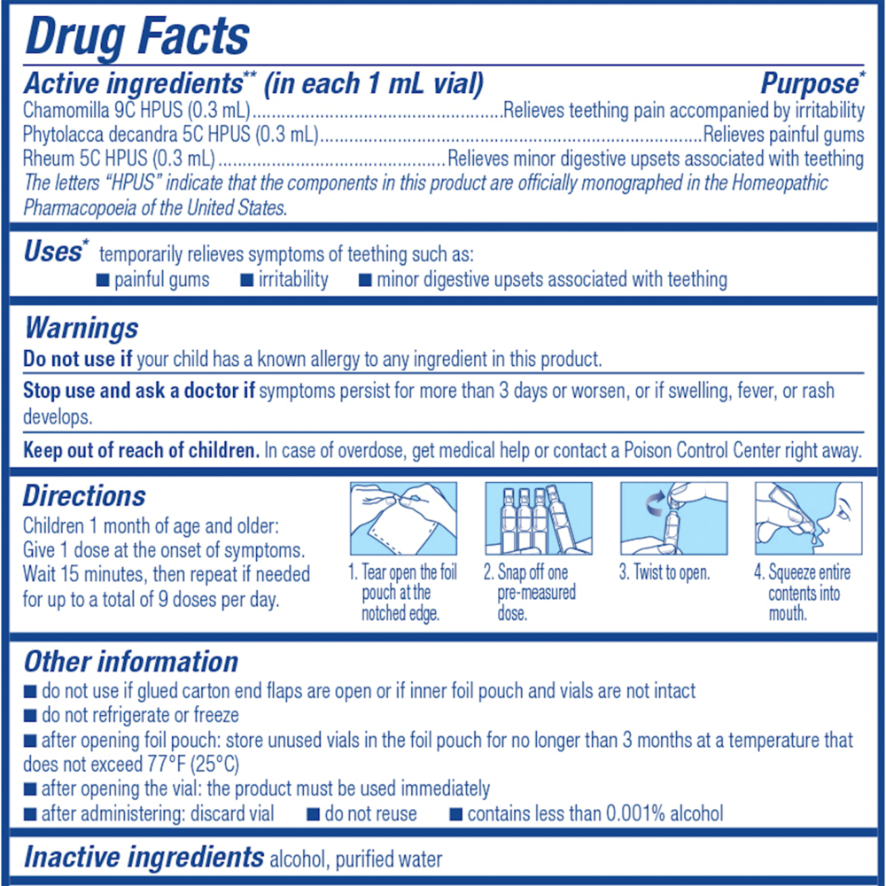 Camilia Supplement Facts Label