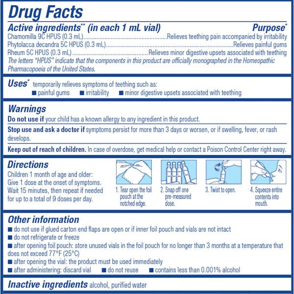 Camilia Supplement Facts Label