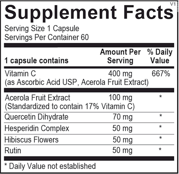 C-Flav Supplement Facts Label