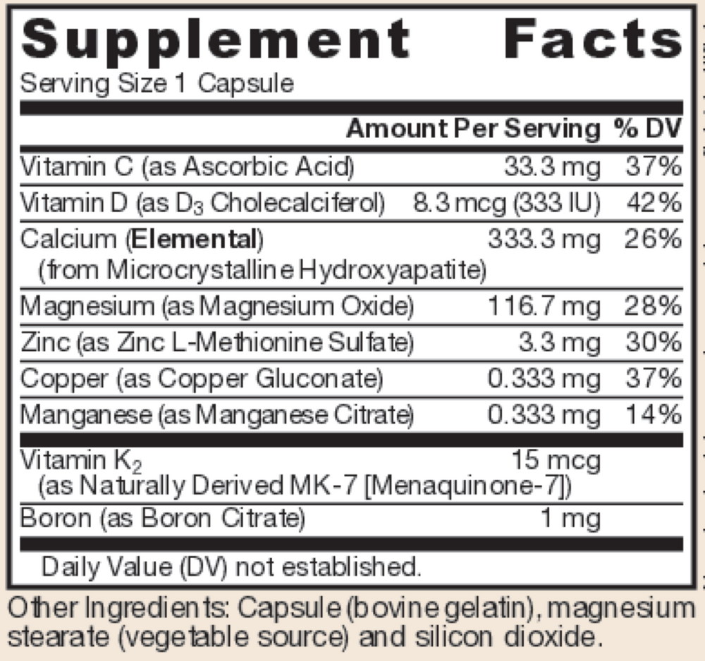 Bone-Up - Three Per Day Supplement Facts Label