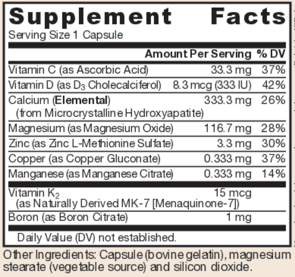 Bone-Up - Three Per Day Supplement Facts Label