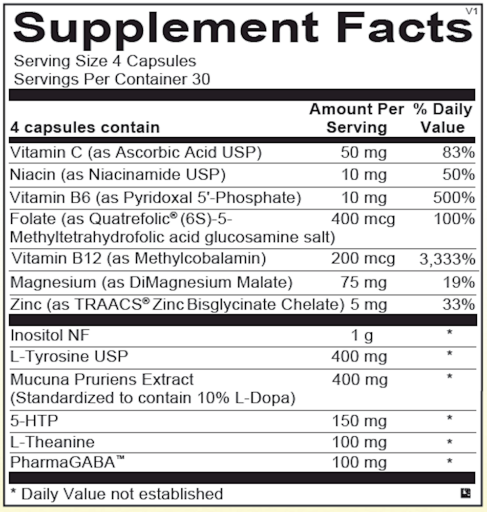 CereVive Supplement Facts Label