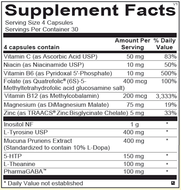 CereVive Supplement Facts Label