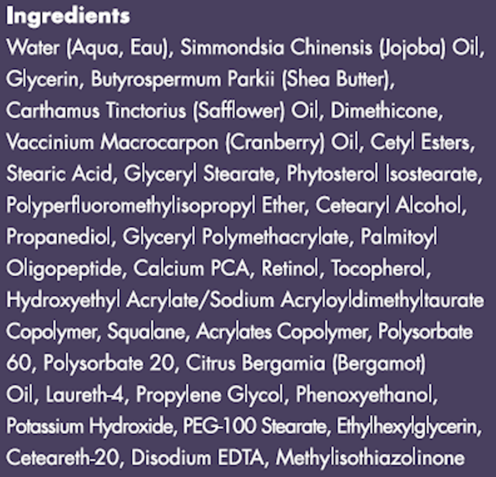 Sleepwear Supplement Facts Label