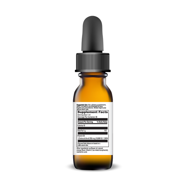 Vitamin D3 10000 IU Supplement Facts Label