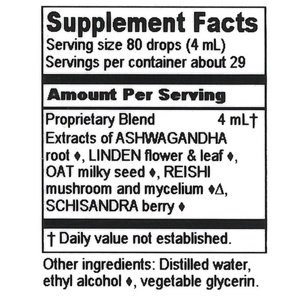 Calm Adapt Supplement Facts Label