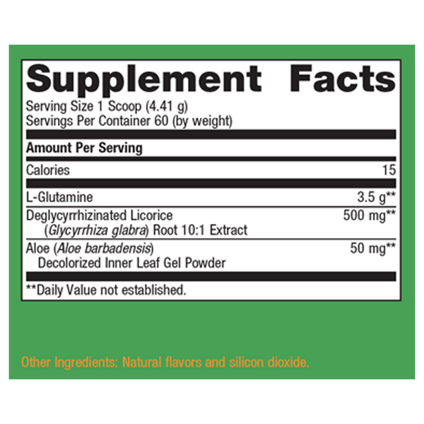 Glutagenics Powder Supplement Facts Label