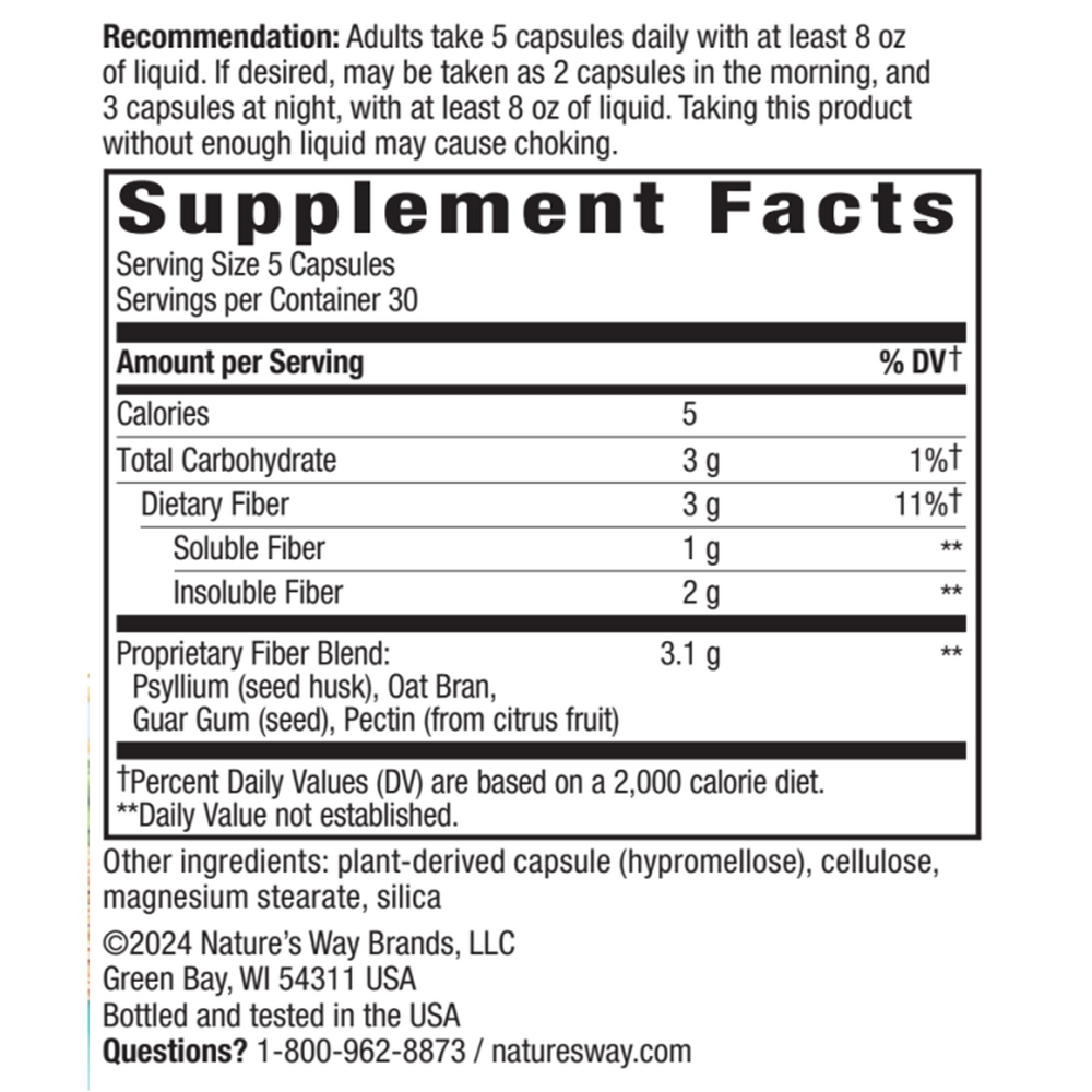 Fiber Fusion Daily Supplement Facts Label