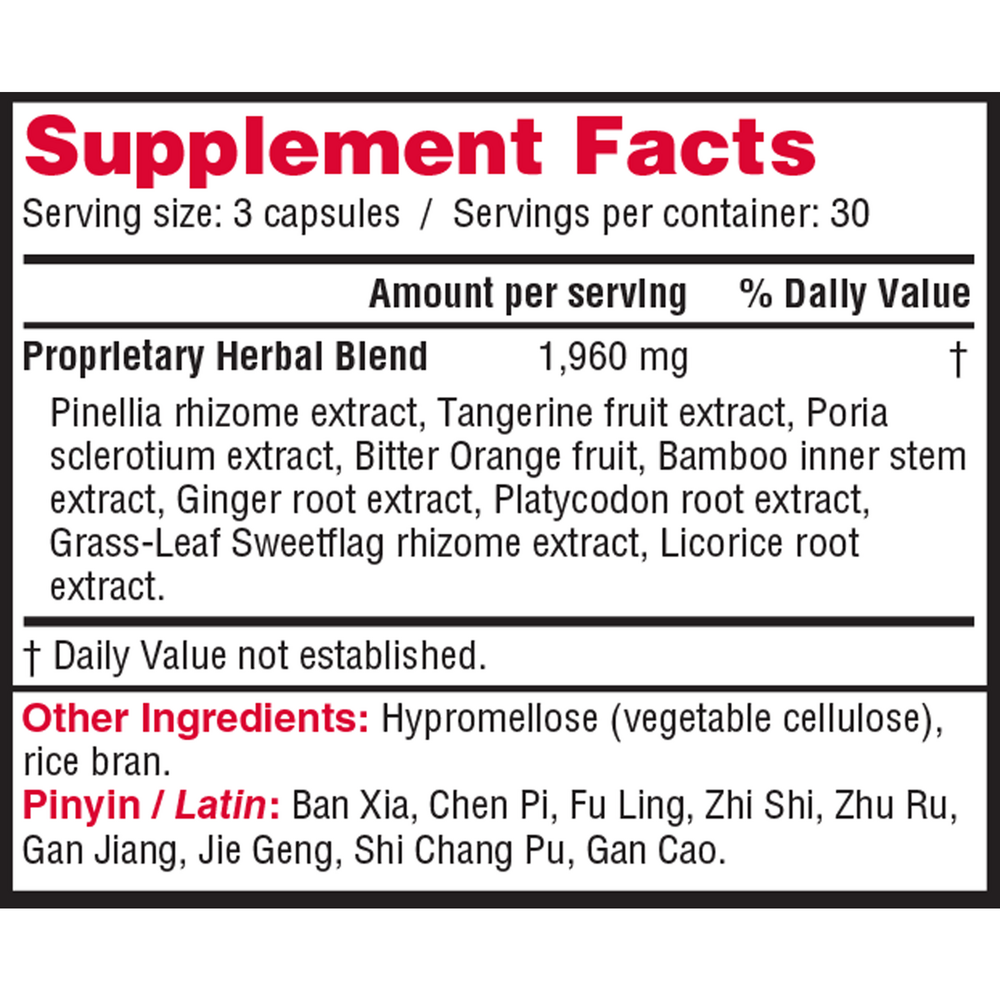 Clear Phlegm Supplement Facts Label