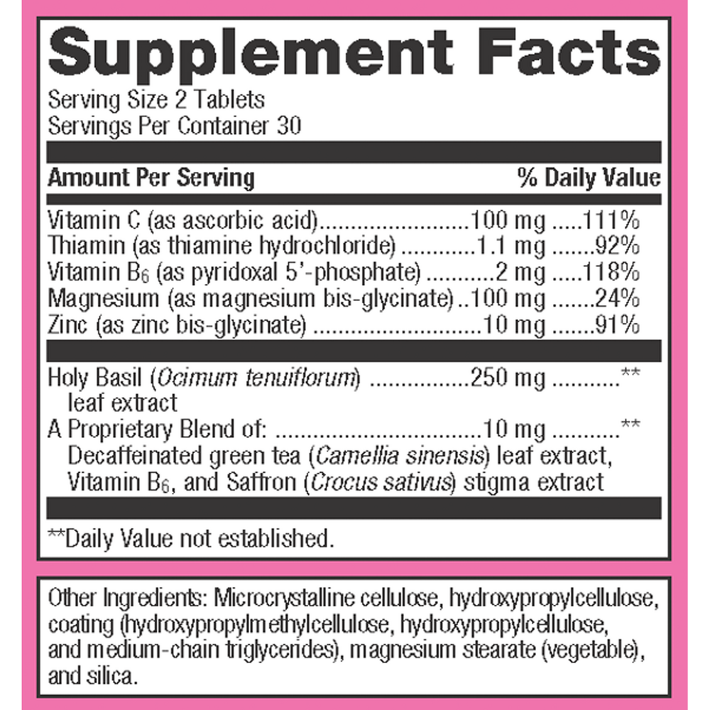 HerWellness™ Recharge Overnight Supplement Facts Label