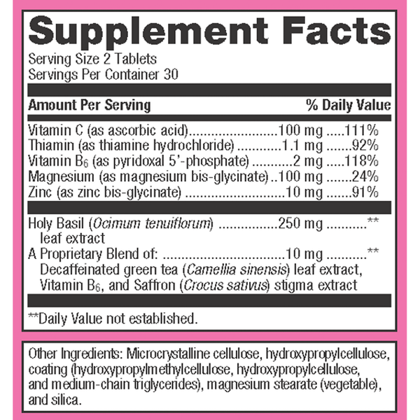 HerWellness™ Recharge Overnight Supplement Facts Label