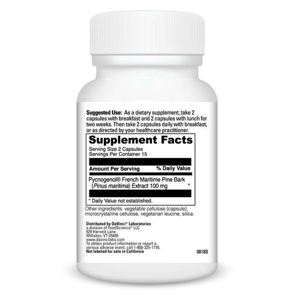 Pycnogenol 50 Supplement Facts Label