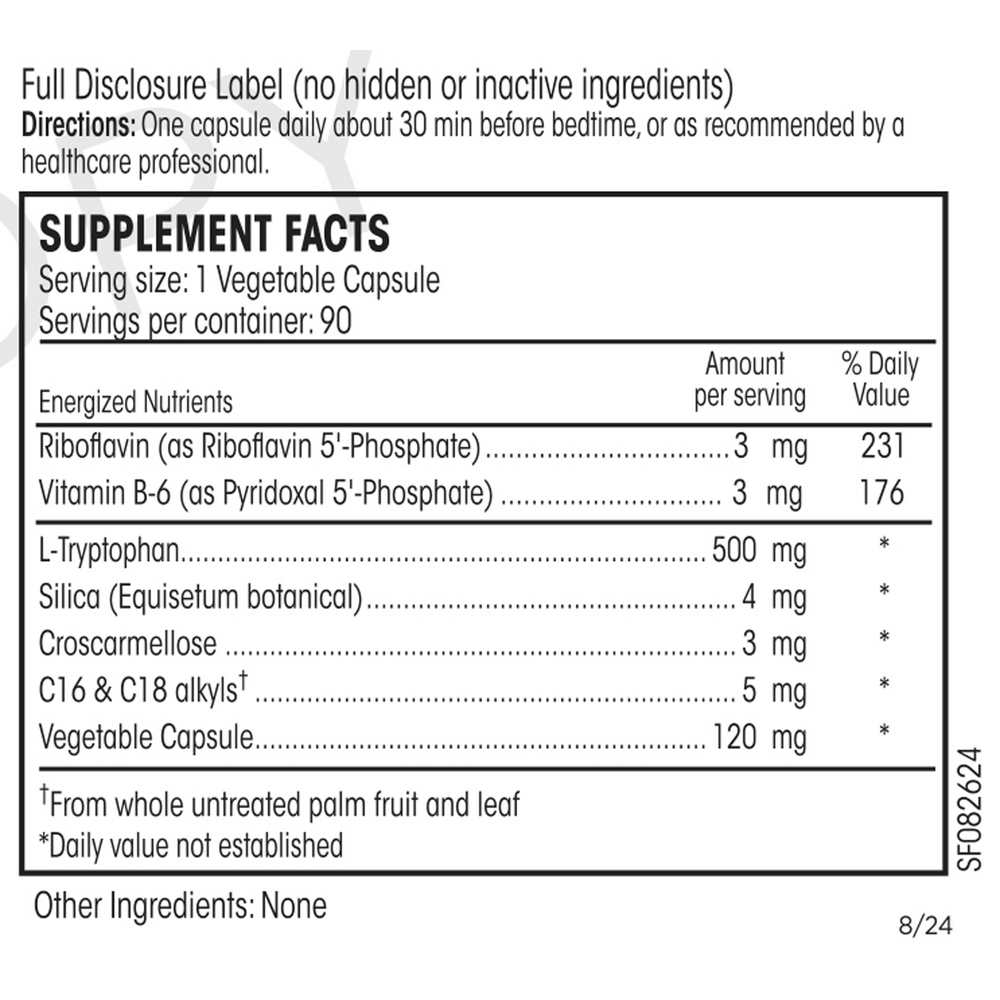 Sleep Guard Supplement Facts Label