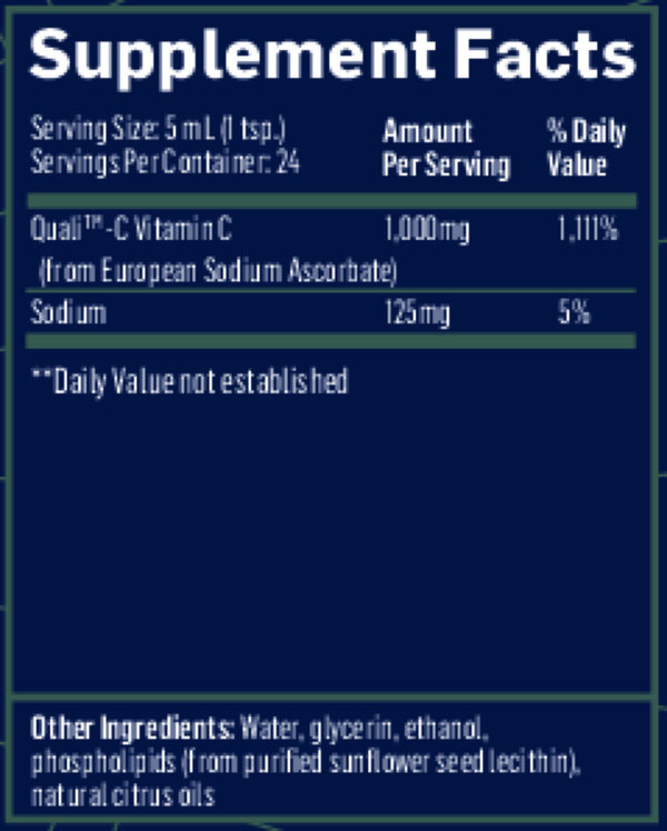 Liposomal Vitamin C Supplement Facts Label