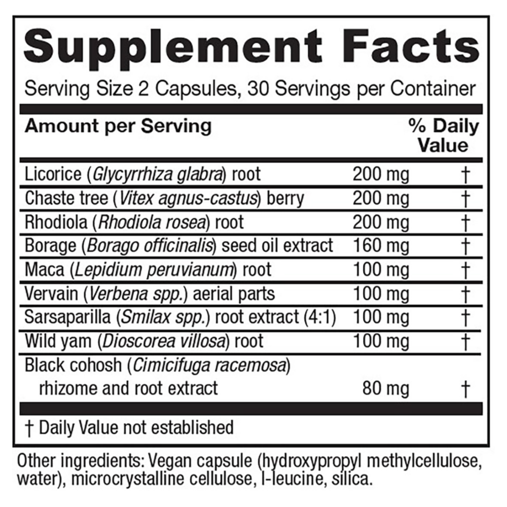 Fem Rebalance Supplement Facts Label