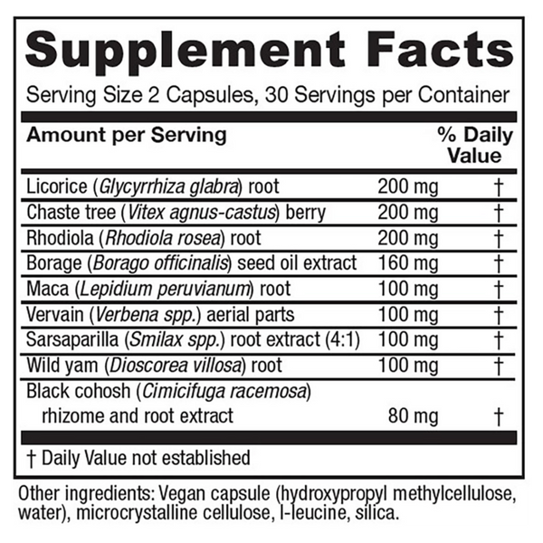 Fem Rebalance Supplement Facts Label