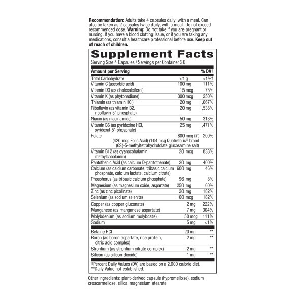 OsteoPrime* Supplement Facts Label
