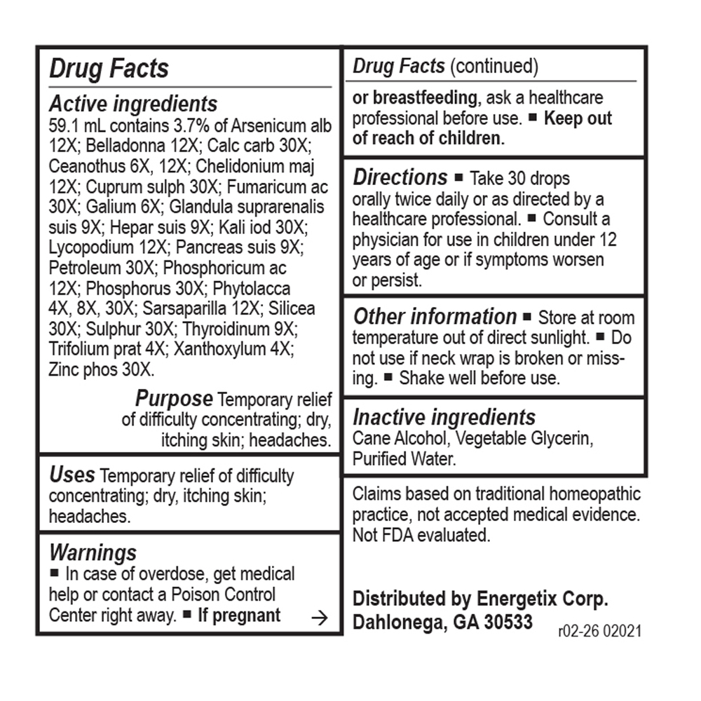 Agri-Chord Supplement Facts Label
