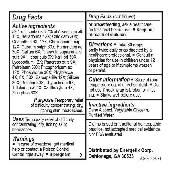 Agri-Chord Supplement Facts Label