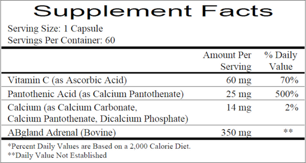 Cortol Ace Supplement Facts Label