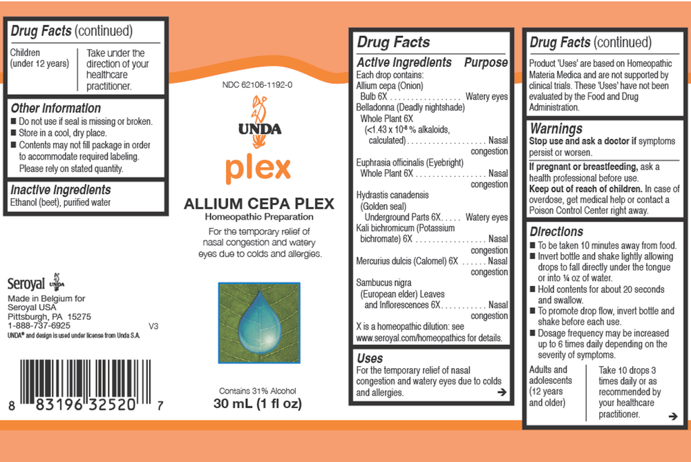 Allium Cepa Plex Supplement Facts Label