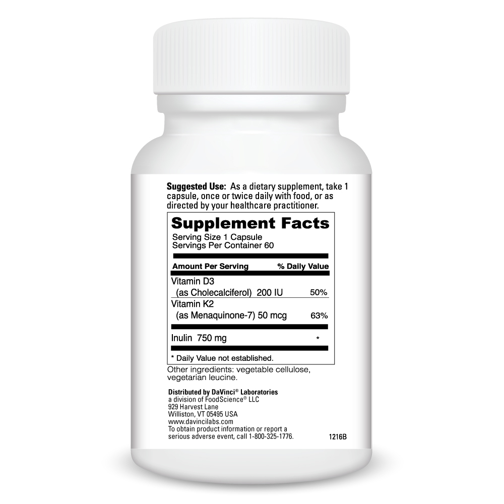 Vitamin K2 Plus Supplement Facts Label