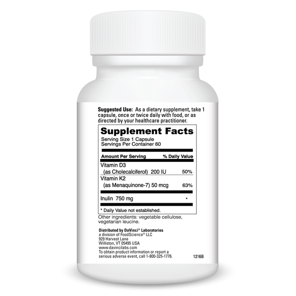 Vitamin K2 Plus Supplement Facts Label