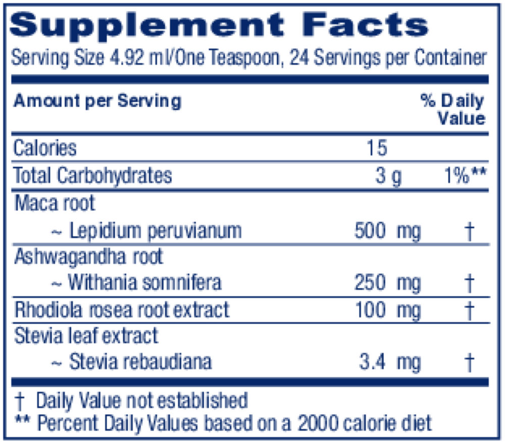 Adrenal Tonic Supplement Facts Label