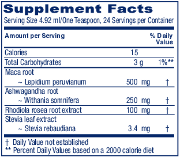 Adrenal Tonic Supplement Facts Label