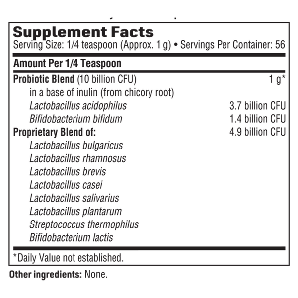 Ther-Biotic Vital-10 Powder Supplement Facts Label