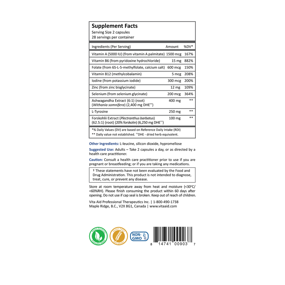 Thyroaide Supplement Facts Label