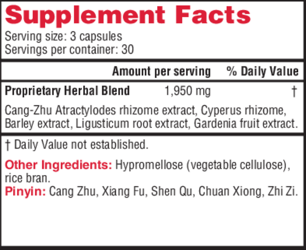 Escape Restraint Supplement Facts Label