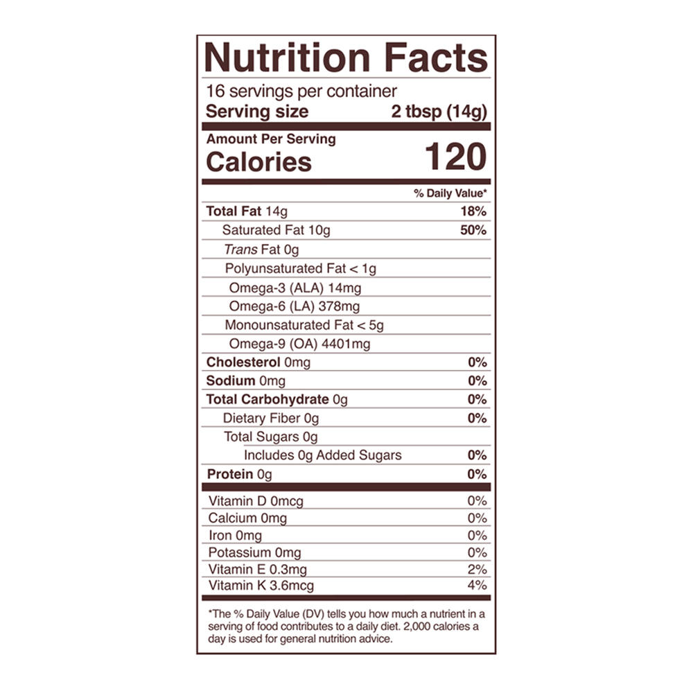 Cacao Butter Wafers Organic Supplement Facts Label