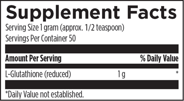 L-Glutathione Power™ Supplement Facts Label