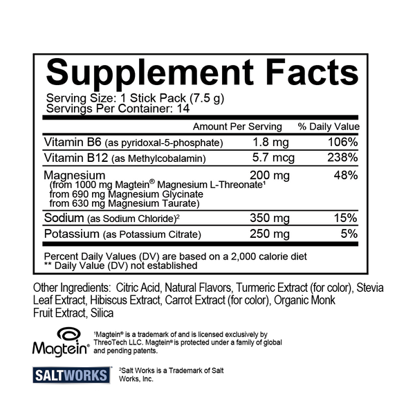 Magtech Hydrate Supplement Facts Label