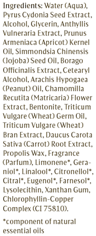 Revitalizing Mask Supplement Facts Label