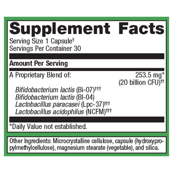 UltraFlora Restore Supplement Facts Label