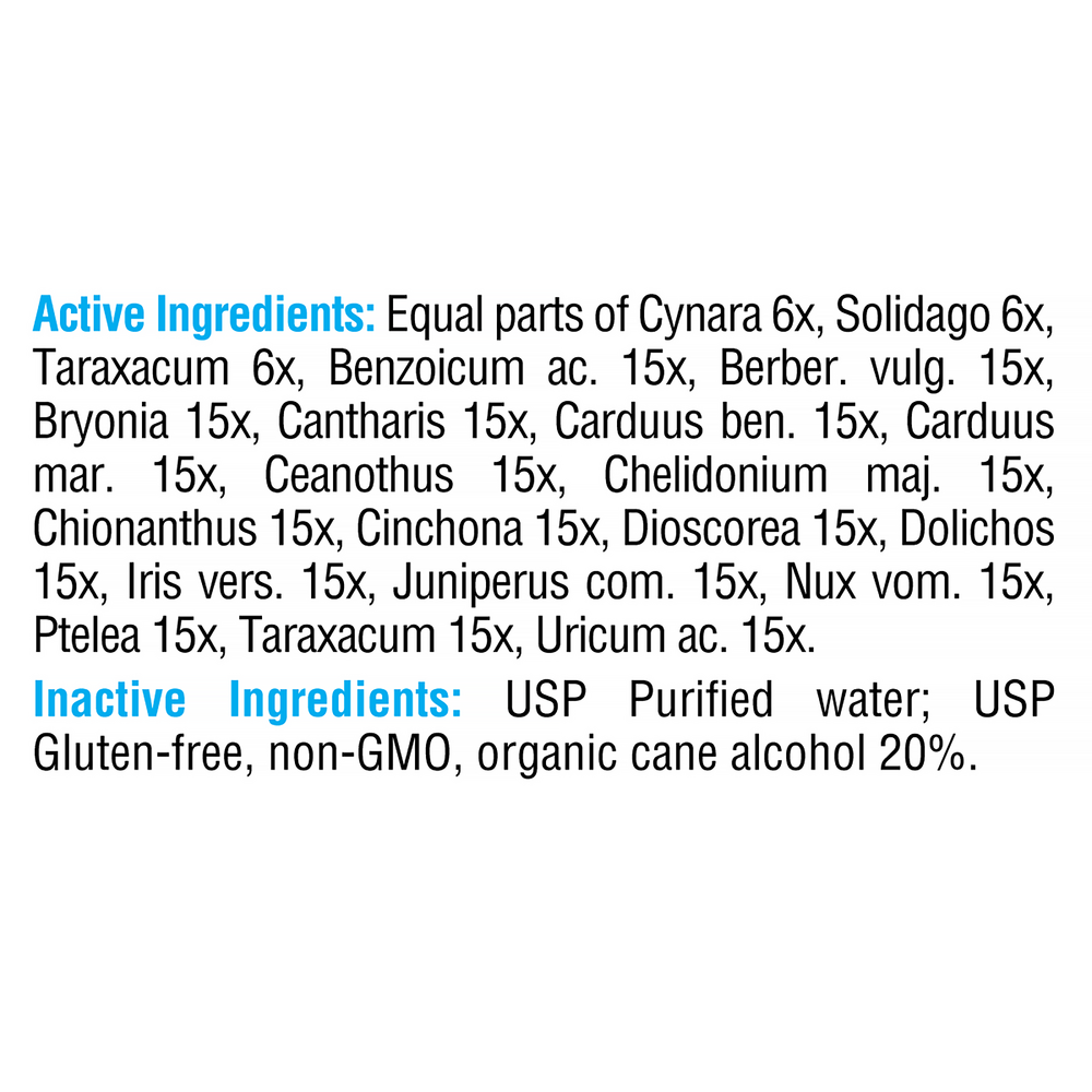 Drainage Supplement Facts Label