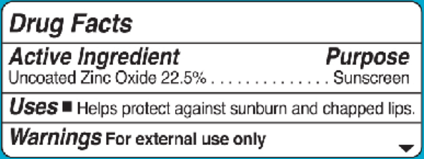 SPF 35 Active Mineral Face Stick Supplement Facts Label