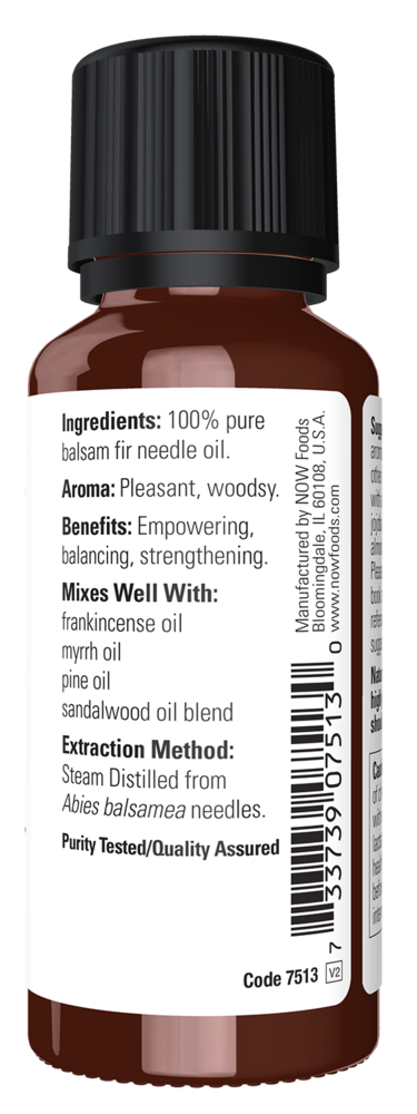 Balsam Fir Needle Oil Supplement Facts Label